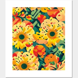 Marigold Colorful Abstract Artwork Posters and Art